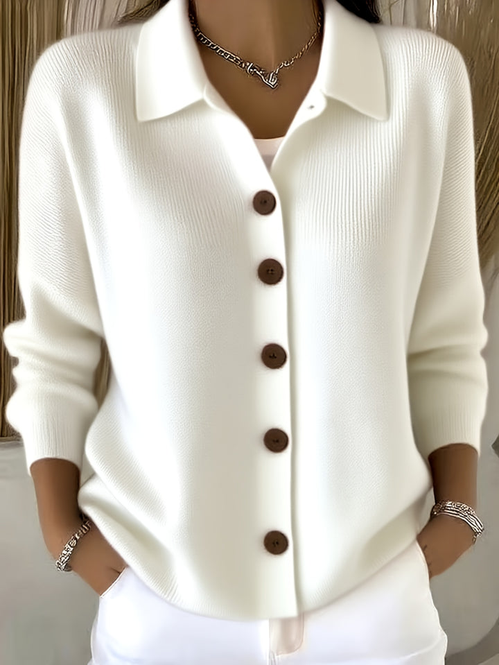 Elyndra | Women’s Closure-Front Top with tailored collar edge
