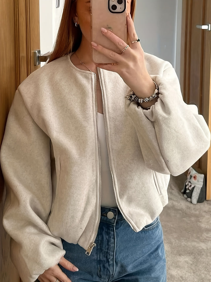 Zorelia | Women’s Cropped Jacket with zip-up front and relaxed sleeves