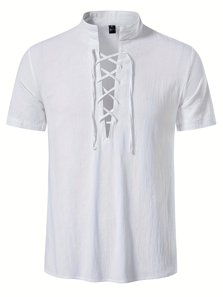 Solmere | Men’s Shirt featuring Lace-Up Front Feature