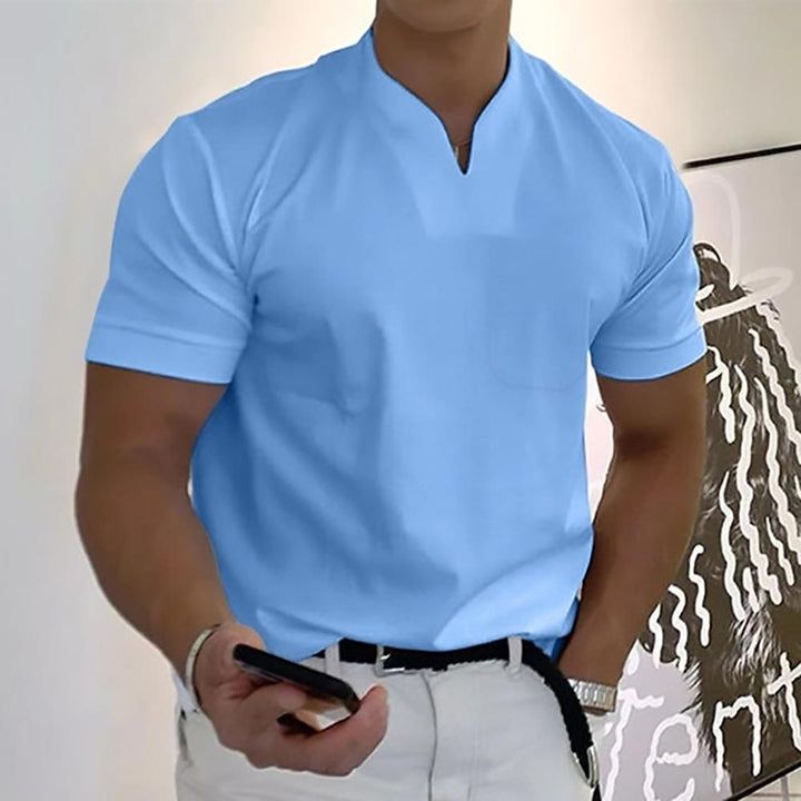 Riven | Men’s Short Sleeve Shirt with band collar