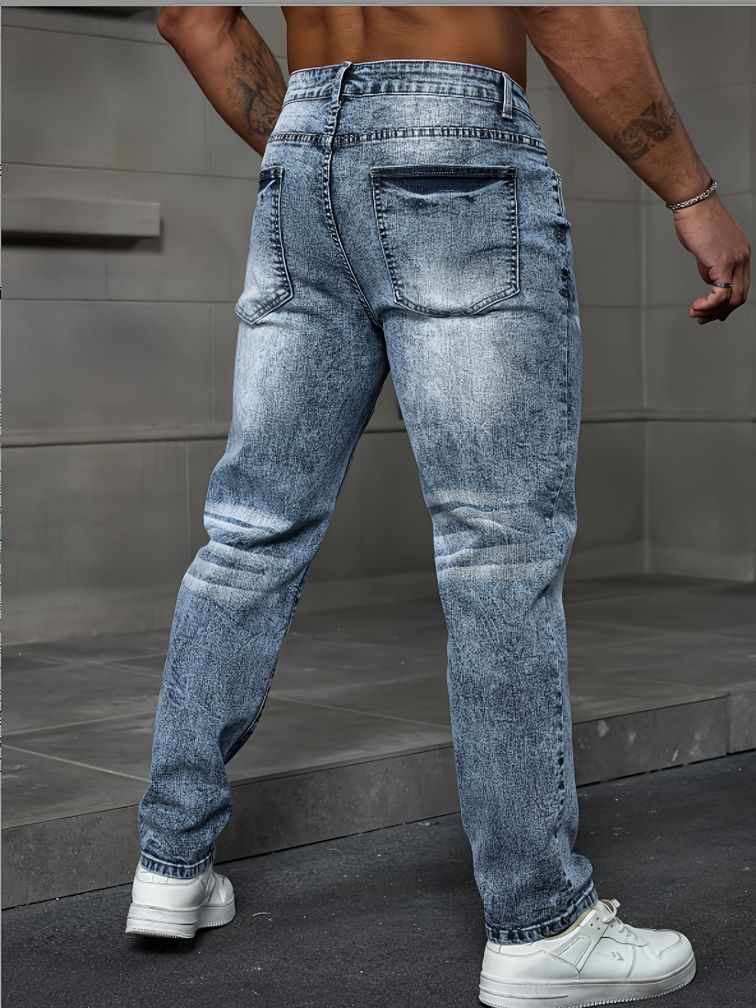 Varexen | Men’s Slim-Fit Jeans with vintage-inspired fade