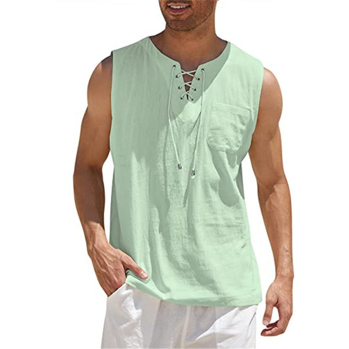 Zenviro | Men’s Sleeveless Top featuring lace-up neckline