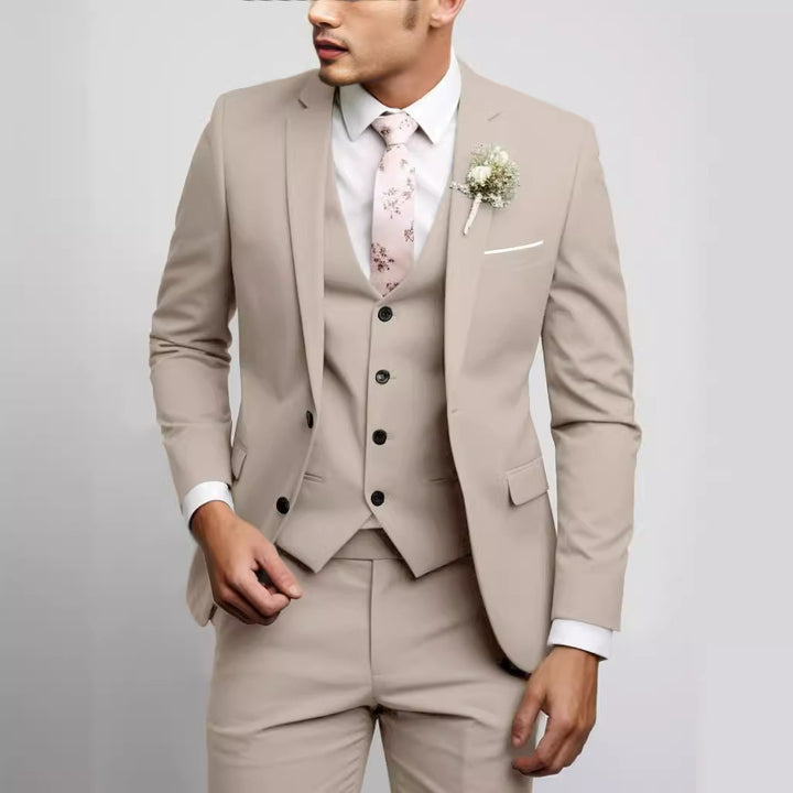 Velmoro | Men’s Three-Piece Suit with sharp formal refinement