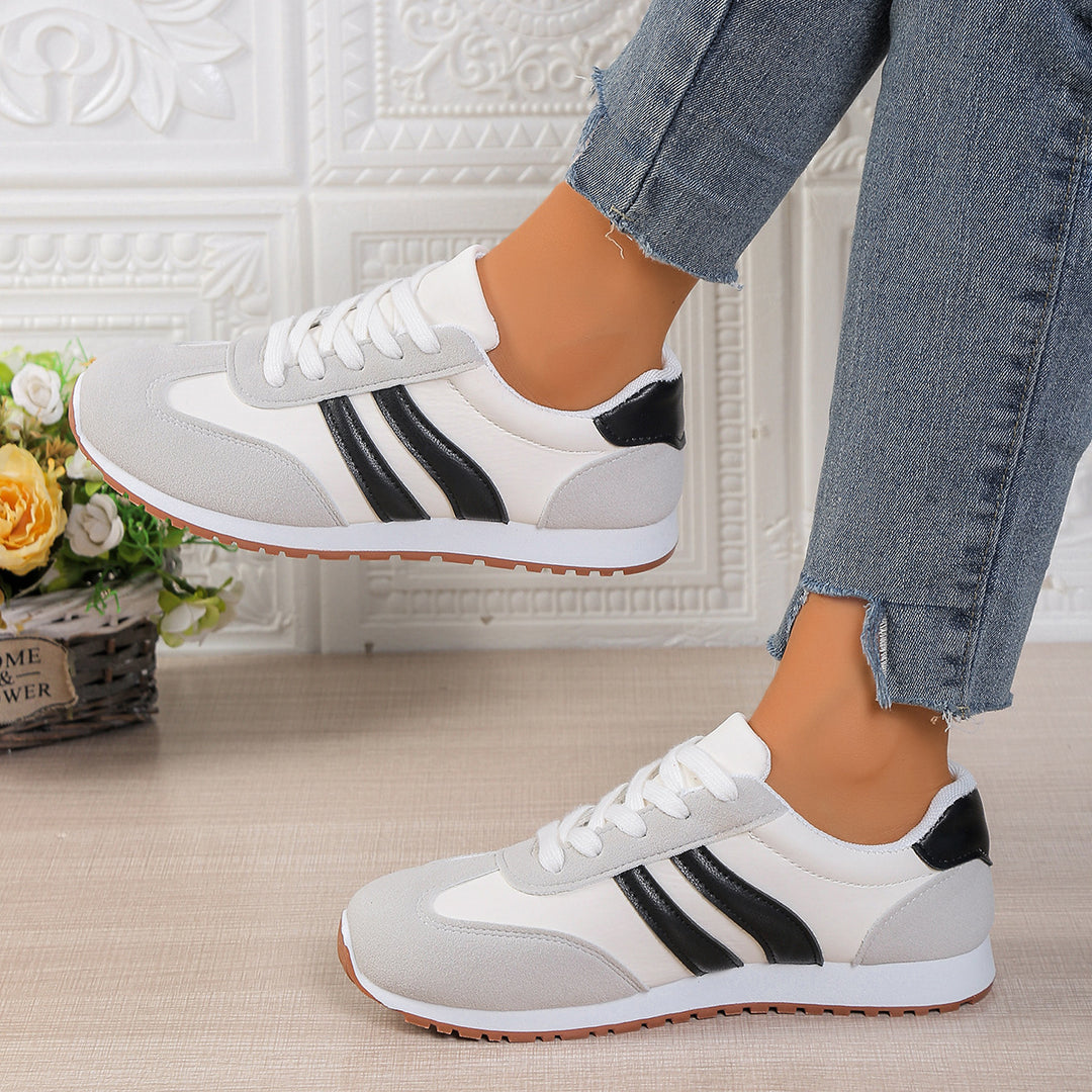 Lyvessa | Women’s Lace-Up Trainers with contrast panels and sporty look