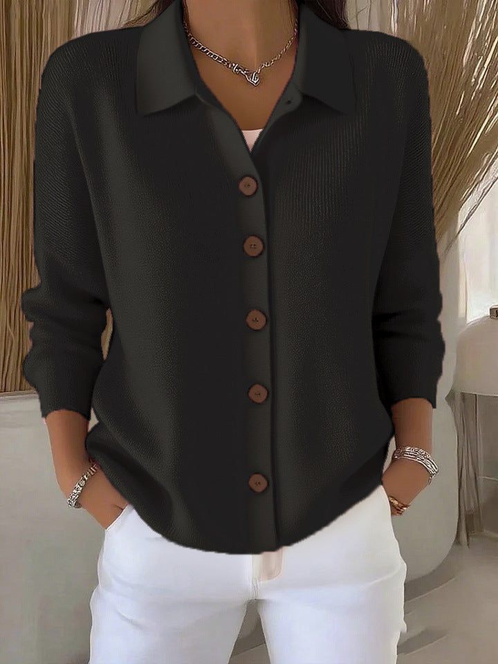 Elyndra | Women’s Closure-Front Top with tailored collar edge
