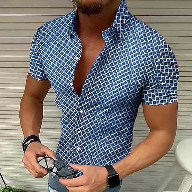 Cavro | Men’s Slim Fit Shirt featuring Micro Pattern