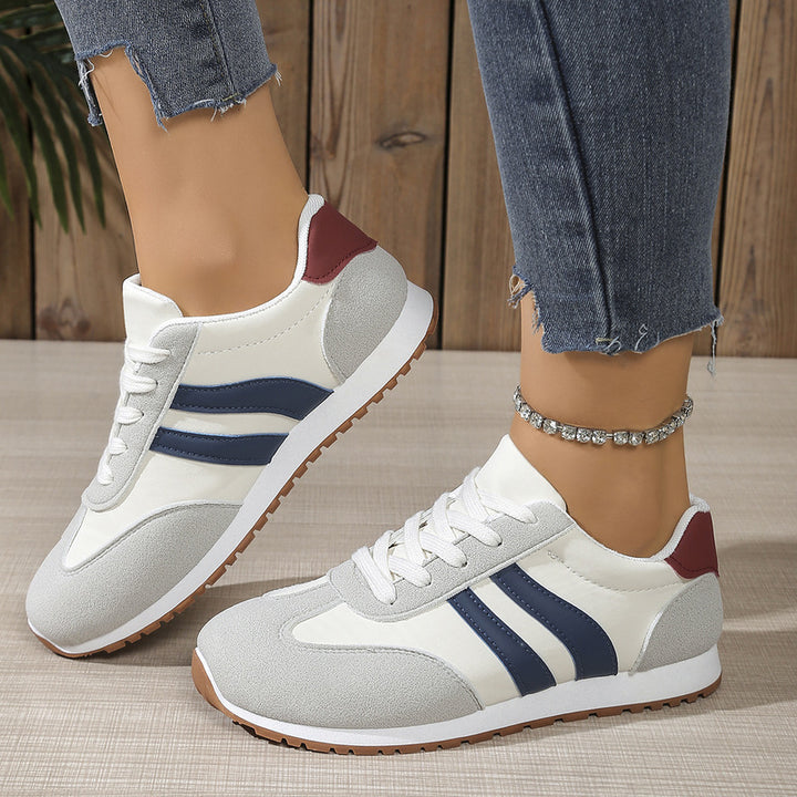 Lyvessa | Women’s Lace-Up Trainers with contrast panels and sporty look