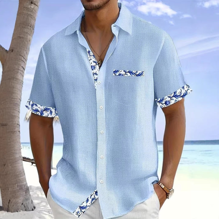 Cavro | Men’s Slim Fit Shirt featuring Micro Pattern