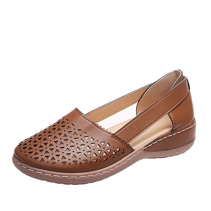 Lurexa | Women’s Slip-On Flats with perforated detail and open-back design
