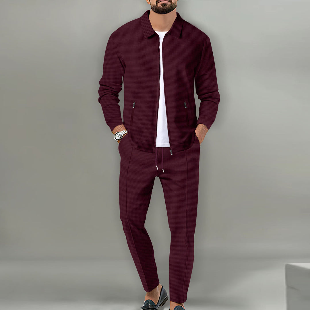 Elvoro | Men’s Two-Piece Set featuring zip jacket and tapered trousers