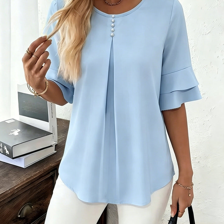 Zella | Women’s Blouse featuring Sleeve Overlay