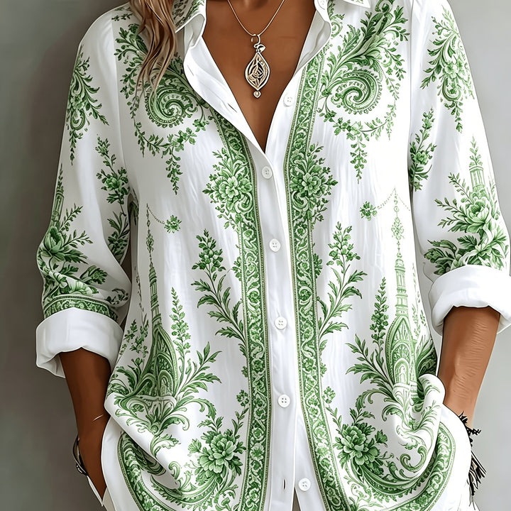Isobel | Women’s Printed Shirt in a Relaxed Longline Shape