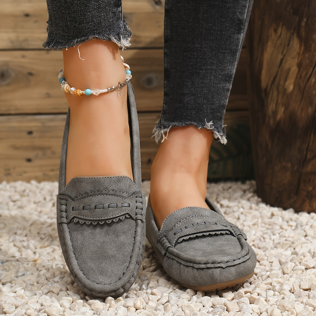 Orvessa | Women’s Slip-On Loafers with stitched detail and low-profile visual