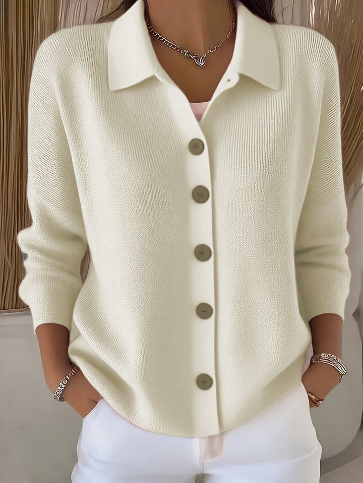 Elyndra | Women’s Closure-Front Top with tailored collar edge