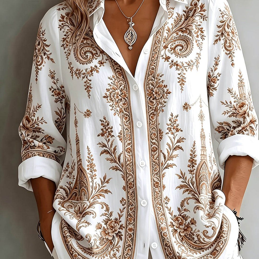 Isobel | Women’s Printed Shirt in a Relaxed Longline Shape
