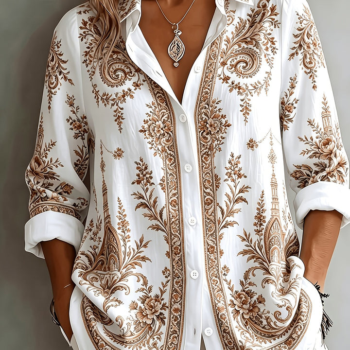 Isobel | Women’s Printed Shirt in a Relaxed Longline Shape
