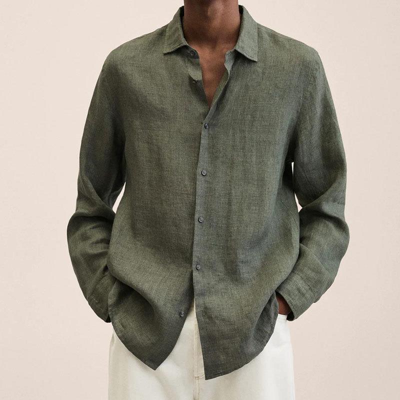 Noah | Men’s Long Sleeve Shirt with Button Front and Relaxed Fit