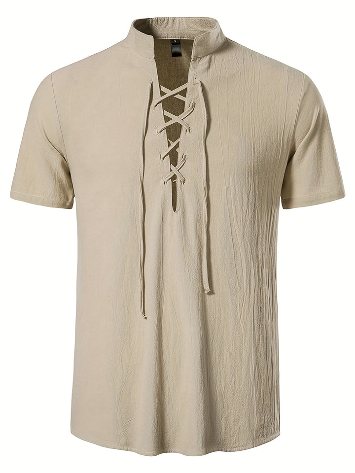 Solmere | Men’s Shirt featuring Lace-Up Front Feature
