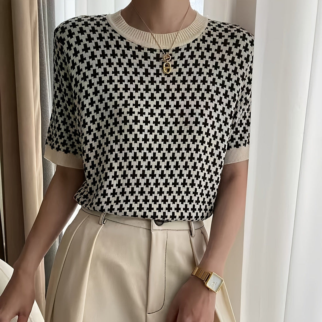 Orvienne | Women’s Patterned Top with relaxed cropped cut