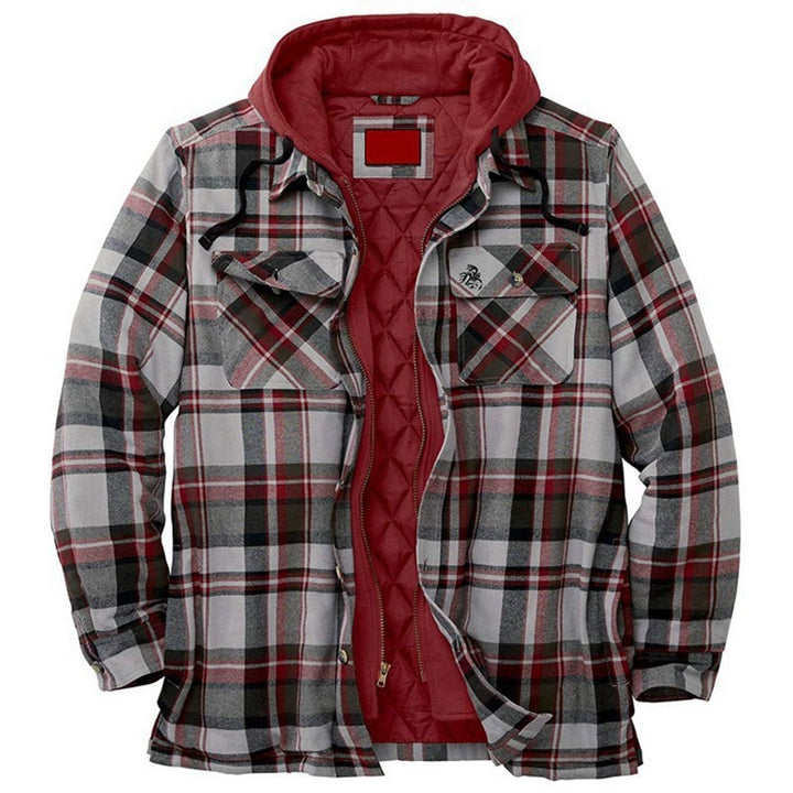 Trenvor | Men’s Hooded Shirt Jacket with plaid pattern