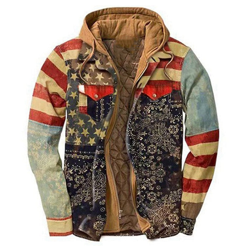 Trenvor | Men’s Hooded Shirt Jacket with plaid pattern