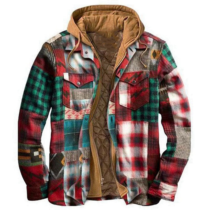 Trenvor | Men’s Hooded Shirt Jacket with plaid pattern