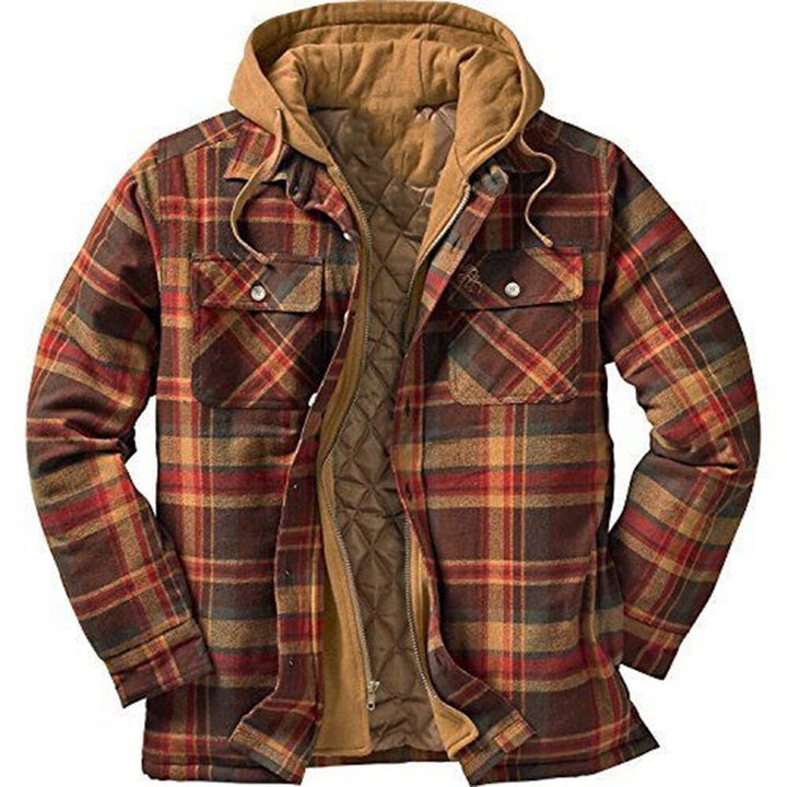 Trenvor | Men’s Hooded Shirt Jacket with plaid pattern