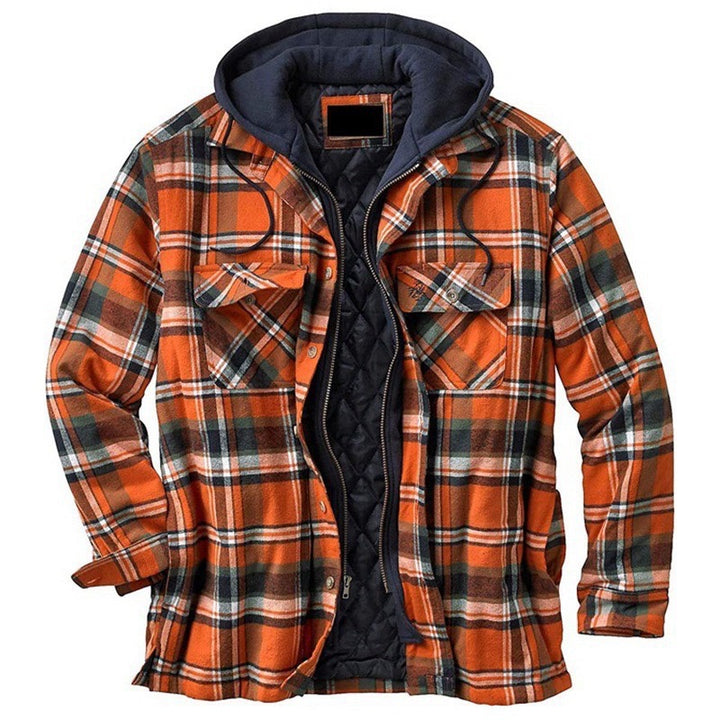 Trenvor | Men’s Hooded Shirt Jacket with plaid pattern