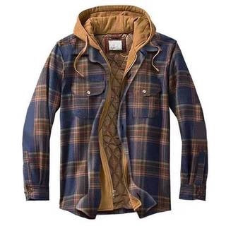 Trenvor | Men’s Hooded Shirt Jacket with plaid pattern
