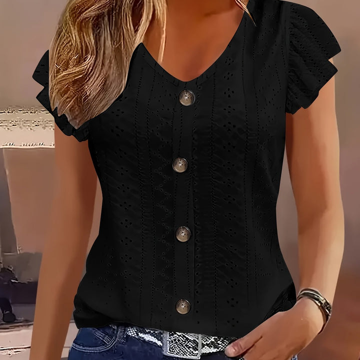 Livia | Women’s Blouse featuring Flutter Sleeves