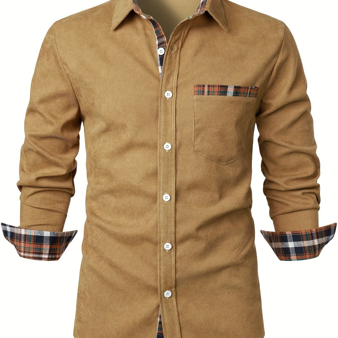 Aldrin | Men’s Shirt with Contrast Check Element