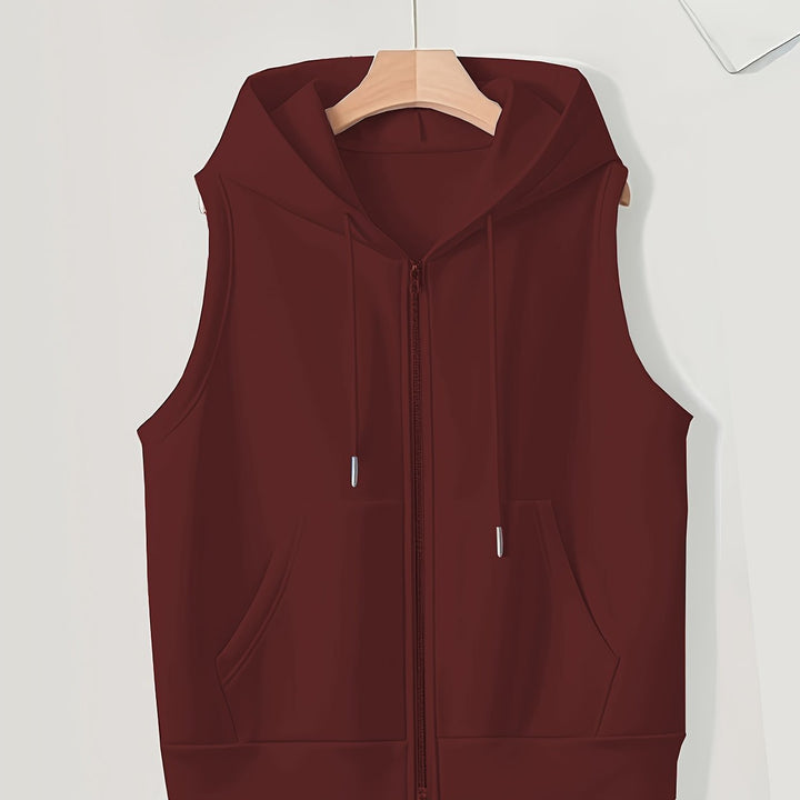 Elmara | Women’s Sleeveless Hoodie with zip-up front