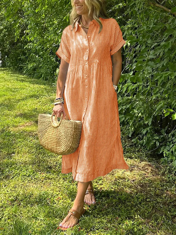 Sabrina | Women’s Striped Shirt Dress for Calm Weekend Escapes