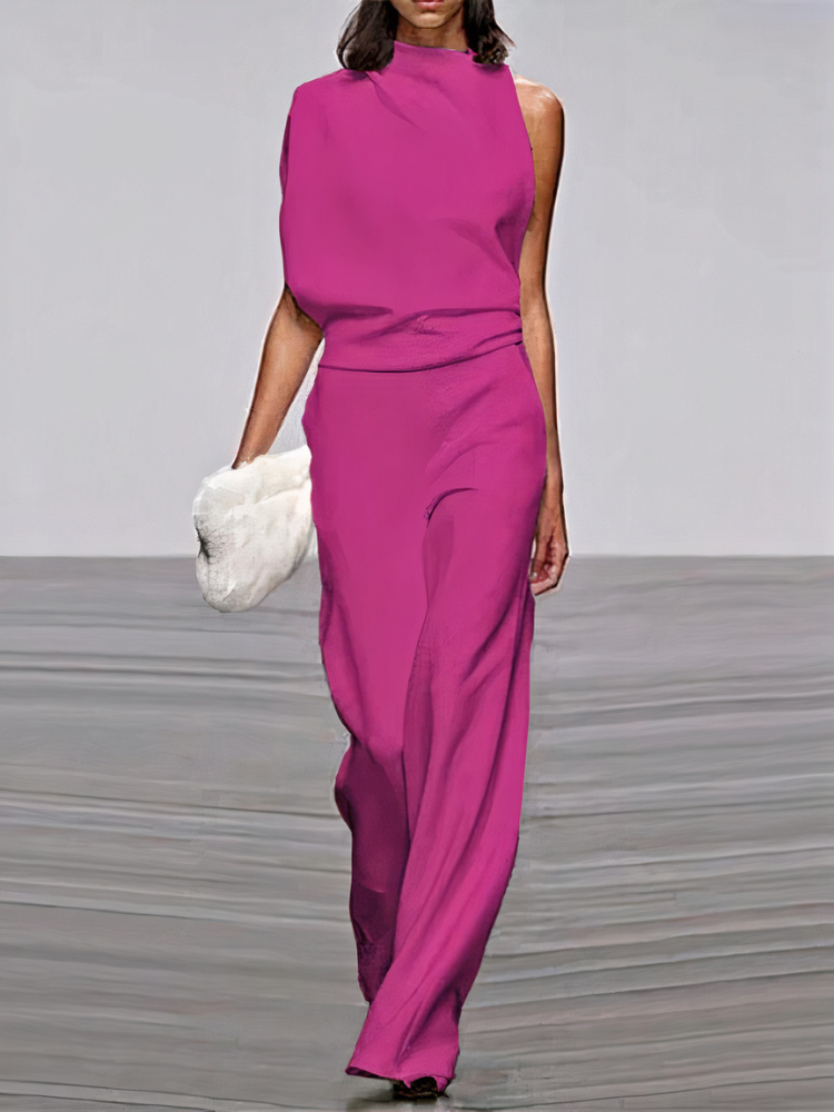 Nyrelia | Women’s Sleeveless Maxi Dress with draped design and high topline