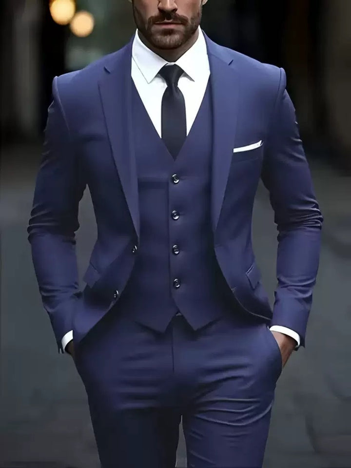 Velmoro | Men’s Three-Piece Suit with sharp formal refinement