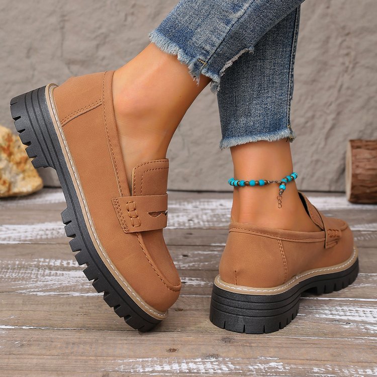 Torvique | Women’s Chunky Sole Loafers designed for simple visual appeal