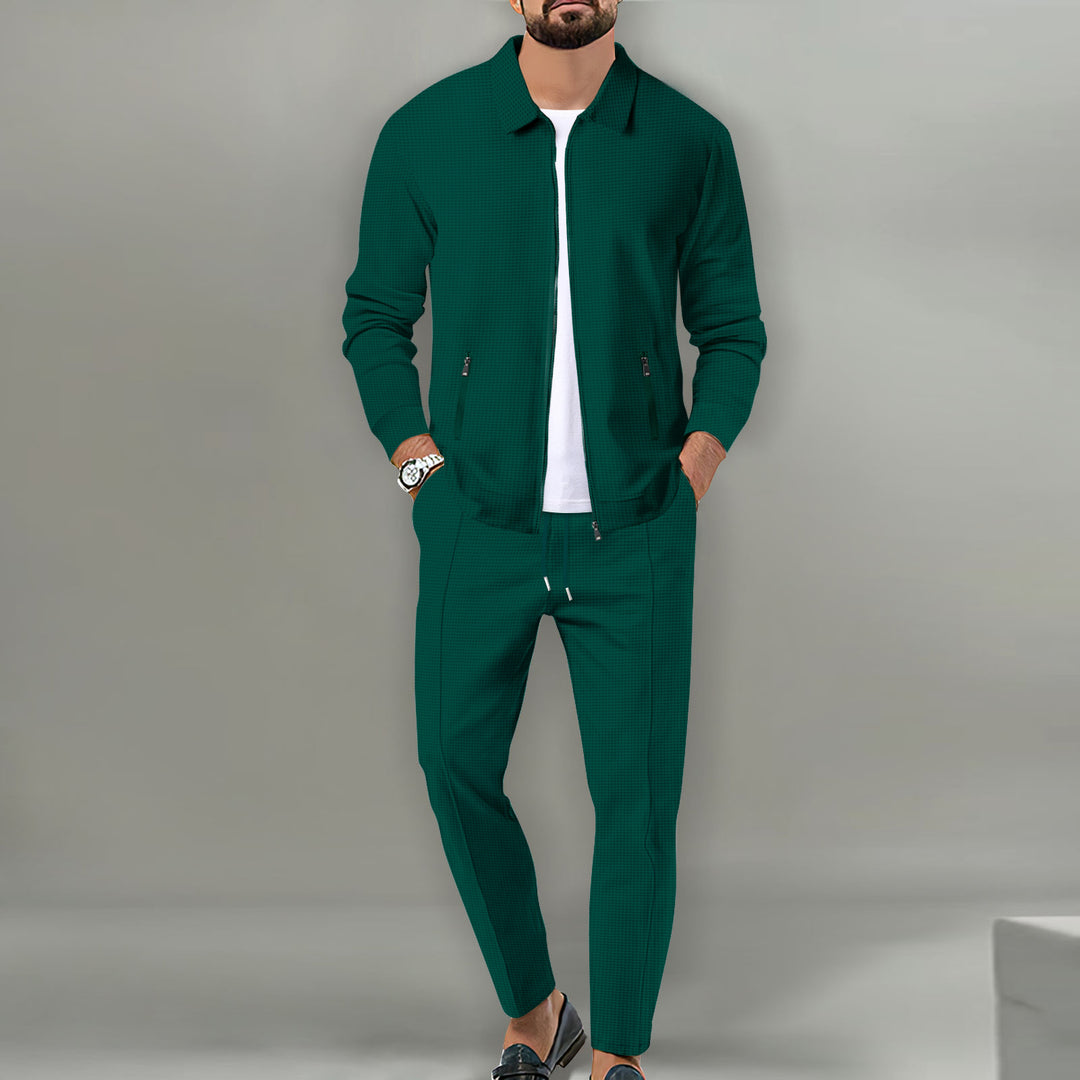 Elvoro | Men’s Two-Piece Set featuring zip jacket and tapered trousers