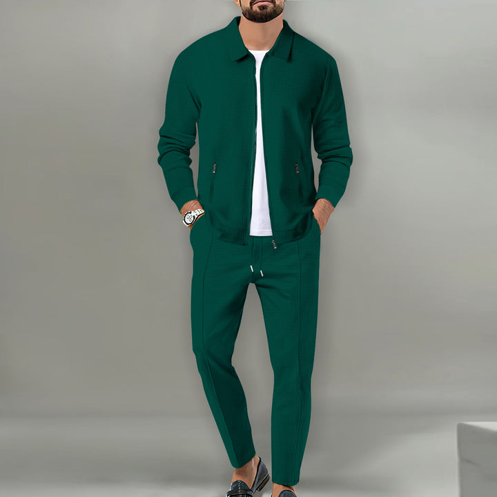 Elvoro | Men’s Two-Piece Set featuring zip jacket and tapered trousers