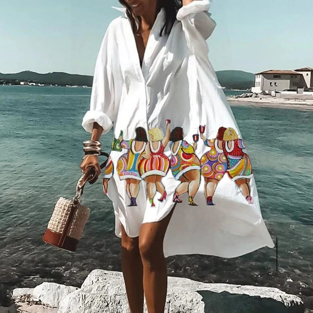 Solira | Women’s Printed Shirt Dress for Beach Days