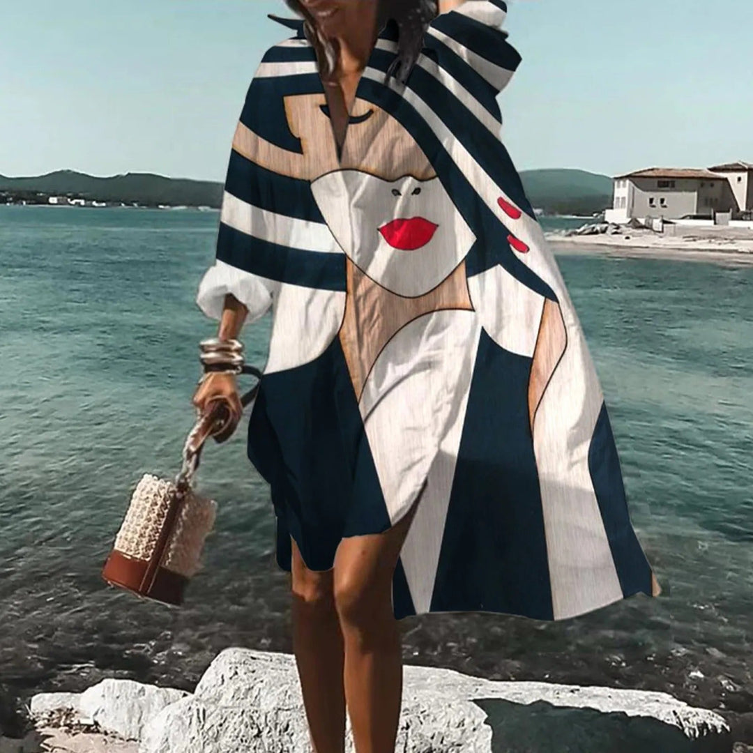 Solira | Women’s Printed Shirt Dress for Beach Days