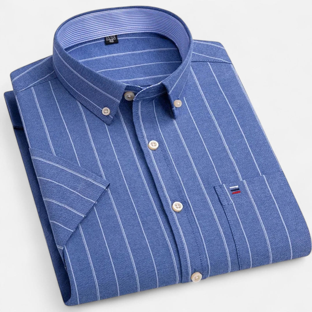 Norexil | Men’s Short Sleeve Shirt with micro check pattern