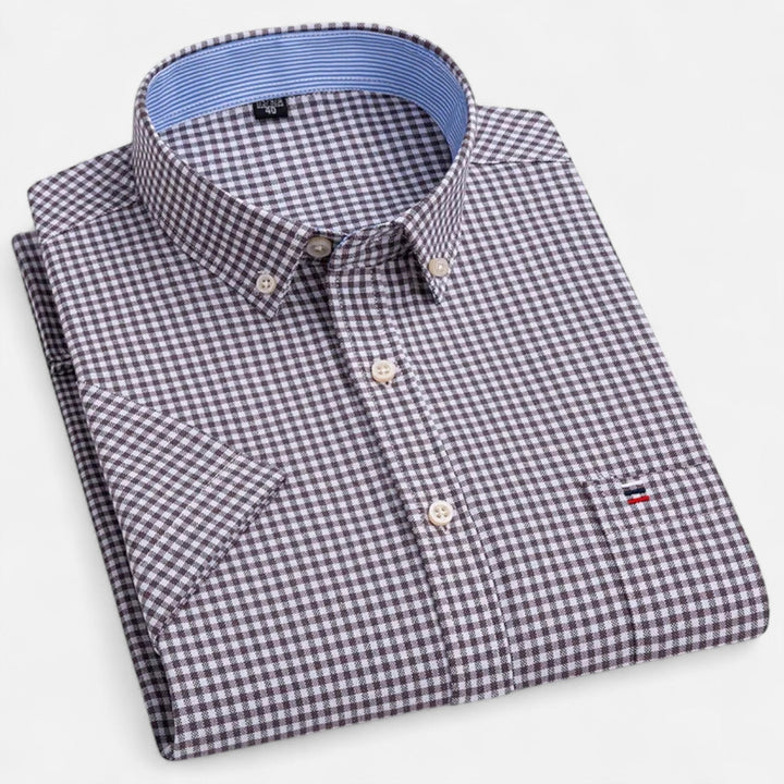 Norexil | Men’s Short Sleeve Shirt with micro check pattern