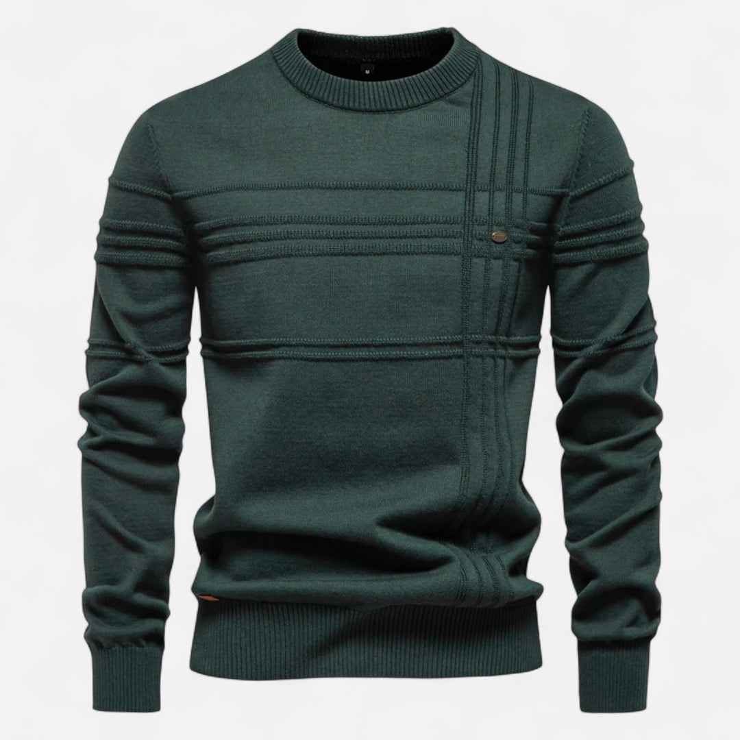 Darexen | Men’s Long Sleeve Jumper with panelled surface texture
