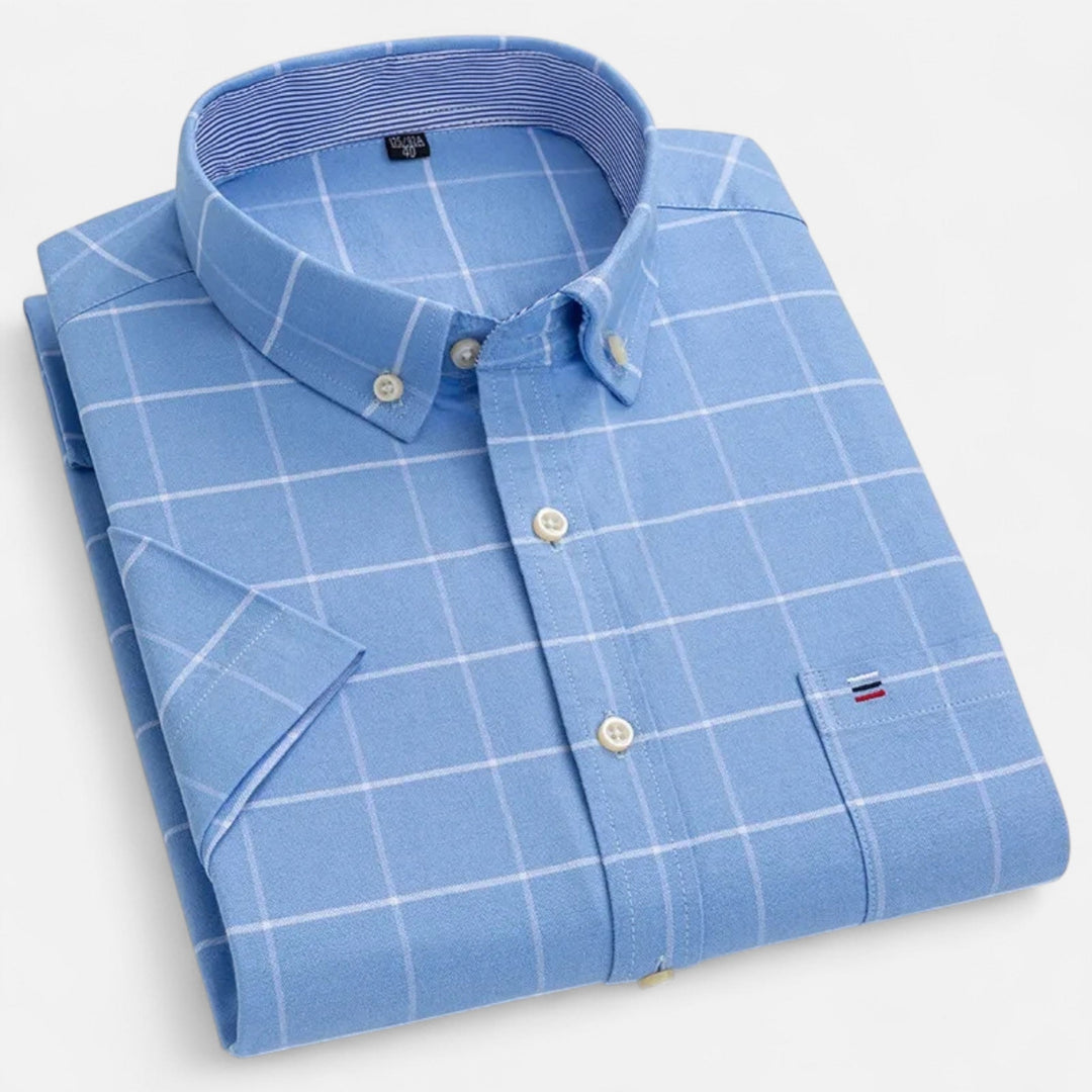 Norexil | Men’s Short Sleeve Shirt with micro check pattern