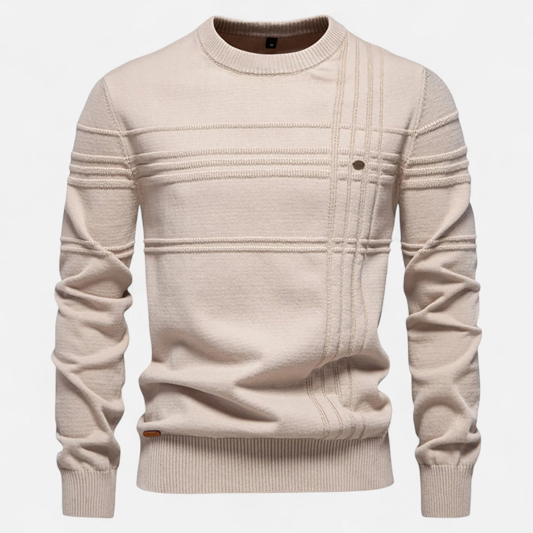 Darexen | Men’s Long Sleeve Jumper with panelled surface texture