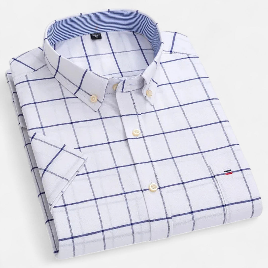Norexil | Men’s Short Sleeve Shirt with micro check pattern