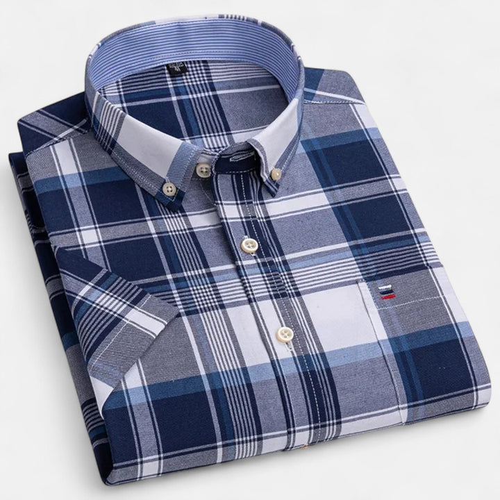 Norexil | Men’s Short Sleeve Shirt with micro check pattern