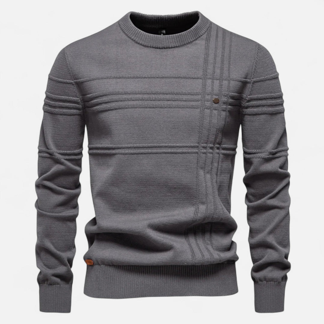 Darexen | Men’s Long Sleeve Jumper with panelled surface texture