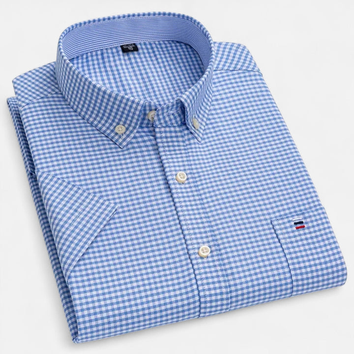 Norexil | Men’s Short Sleeve Shirt with micro check pattern