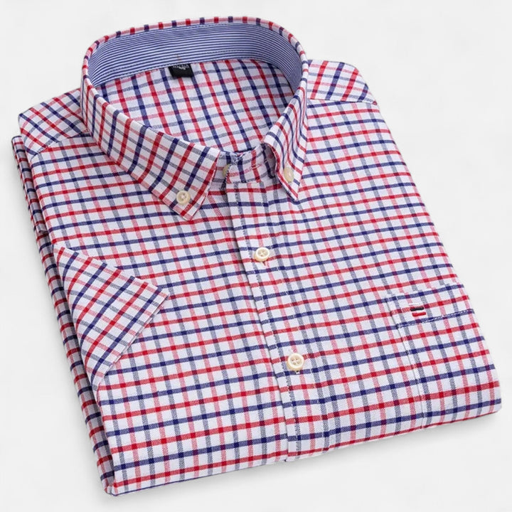 Norexil | Men’s Short Sleeve Shirt with micro check pattern